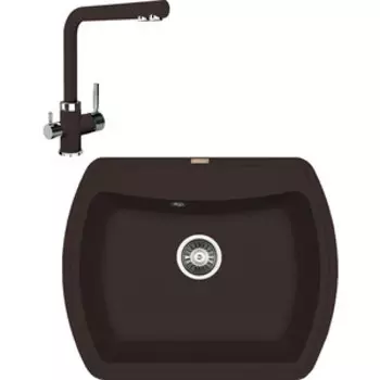 Кухонная мойка и смеситель Florentina Нире 630 мокко Fs (20.215.D0630.303 + 333.19H.2123.303)