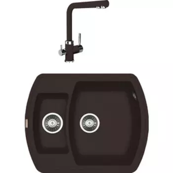 Кухонная мойка и смеситель Florentina Нире 630K мокко Fs (20.220.D0630.303 + 333.19H.2123.303)