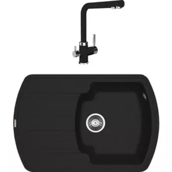 Кухонная мойка и смеситель Florentina Нире 760 антрацит Fs (20.195.B0760.302 + 333.19H.2123.302)