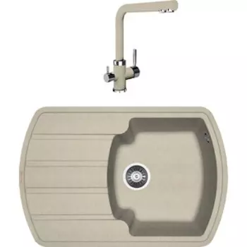 Кухонная мойка и смеситель Florentina Нире 760 бежевый Fg (20.195.B0760.104 + 333.19H.2123.104)