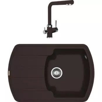 Кухонная мойка и смеситель Florentina Нире 760 мокко Fs (20.195.B0760.303 + 333.19H.2123.303)