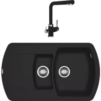 Кухонная мойка и смеситель Florentina Нире 860К антрацит Fs (20.205.D0860.302 + 333.19H.2123.302)