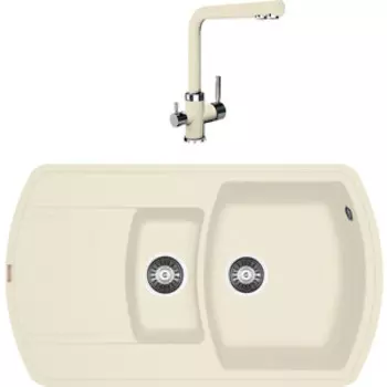 Кухонная мойка и смеситель Florentina Нире 860К шампань Fs (20.205.D0860.202 + 333.19H.2123.202)