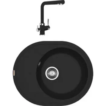 Кухонная мойка и смеситель Florentina Родос 620 антрацит Fs (20.245.B0620.302 + 333.19H.2123.302)