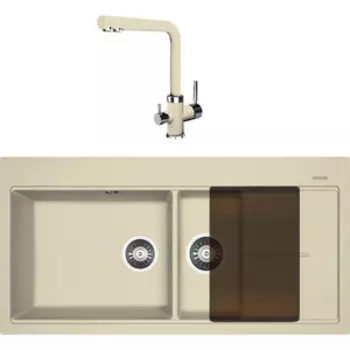 Кухонная мойка и смеситель Florentina Россана шампань Fs (20.335.E1000.202 + 333.19H.2123.202)