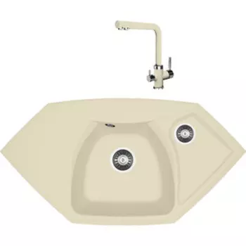 Кухонная мойка и смеситель Florentina Сардиния шампань Fs (20.150.D0980.202 + 333.19H.2123.202)