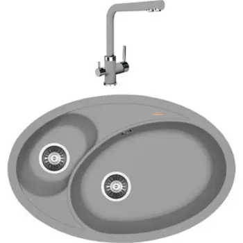 Кухонная мойка и смеситель Florentina Селена грей Fs (20.265.E0780.305 + 333.19H.2123.305)
