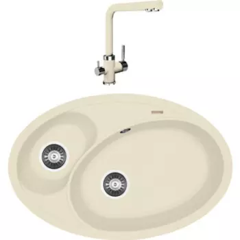 Кухонная мойка и смеситель Florentina Селена шампань Fs (20.265.E0780.202 + 333.19H.2123.202)