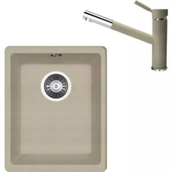Кухонная мойка и смеситель Florentina Вега 300 бежевый Fg (22.305.A0300.104 + 313.18L.1223.104)