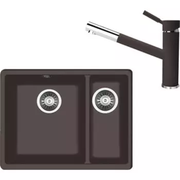 Кухонная мойка и смеситель Florentina Вега 335/160 мокко Fs (22.325.D0510.303 + 313.18L.1223.303)