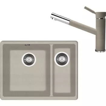 Кухонная мойка и смеситель Florentina Вега 335/160 песочный Fg (22.325.D0510.107 + 313.18L.1223.107)