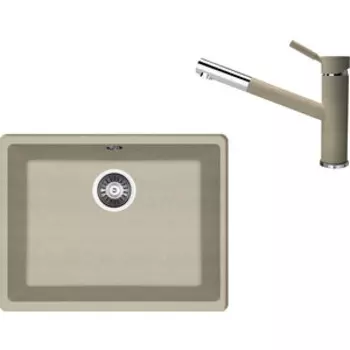 Кухонная мойка и смеситель Florentina Вега 500 бежевый Fg (22.320.D0500.104 + 313.18L.1223.104)