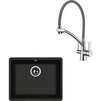 Кухонная мойка и смеситель Florentina Вега 500 Lemark Comfort (22.320.D0500.302, LM3071C-Gray)