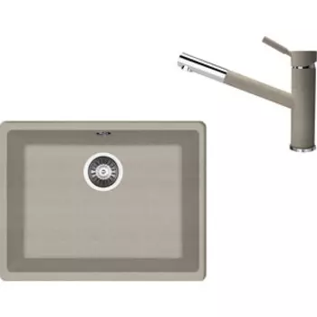 Кухонная мойка и смеситель Florentina Вега 500 песочный Fg (22.320.D0500.107 + 313.18L.1223.107)