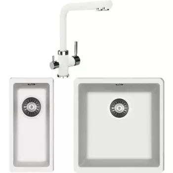 Кухонная мойка и смеситель Florentina Вега Арес 360/160 жасмин Fs