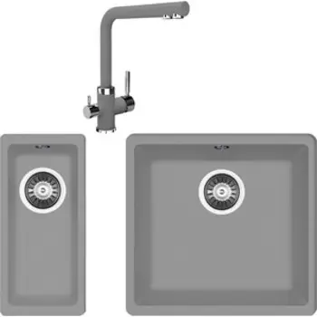 Кухонная мойка и смеситель Florentina Вега Арес 400/160 грей Fs