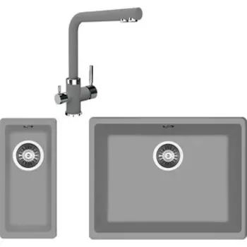 Кухонная мойка и смеситель Florentina Вега Арес 500/160 грей Fs