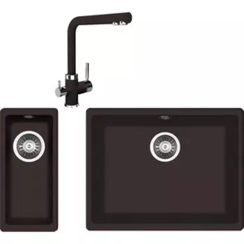 Кухонная мойка и смеситель Florentina Вега Арес 500/160 мокко Fs