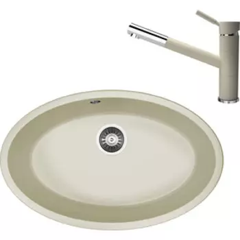 Кухонная мойка и смеситель Florentina Вега Овал шампань Fs (22.430.E0650.202 + 313.18L.1223.202)