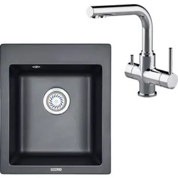 Кухонная мойка и смеситель Granula GR-4201 шварц, Lemark Comfort LM3061C