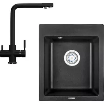 Кухонная мойка и смеситель Granula GR-4201, Ulrgan U-016-308 черный