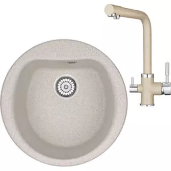 Кухонная мойка и смеситель Granula GR-5101, GR-2015 пирит