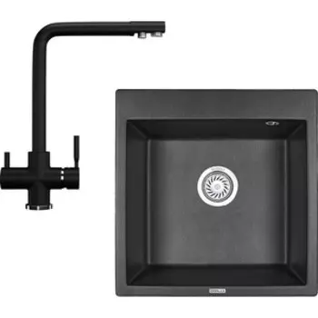 Кухонная мойка и смеситель Granula GR-5102, Ulrgan U-016-308 черный