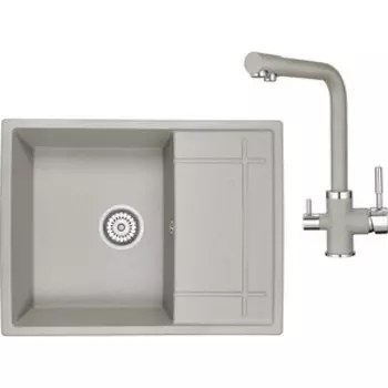 Кухонная мойка и смеситель Granula GR-6501, GR-2015 базальт