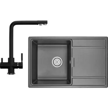 Кухонная мойка и смеситель Granula GR-7804, Ulrgan U-016-308 черный