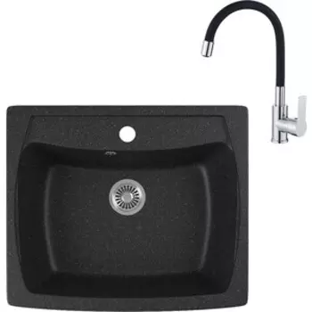 Кухонная мойка и смеситель GreenStone GRS-03-308 Haiba HB70112-7 черная