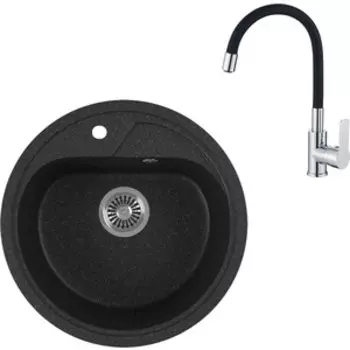 Кухонная мойка и смеситель GreenStone GRS-04-308 Haiba HB70112-7 черная