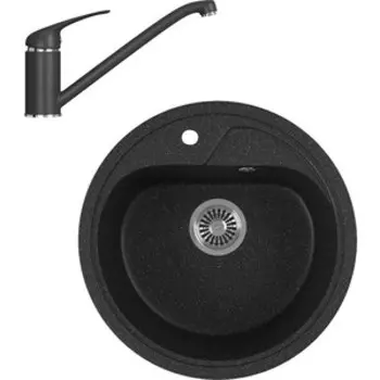 Кухонная мойка и смеситель GreenStone GRS-04-308, GS-001-308 черный