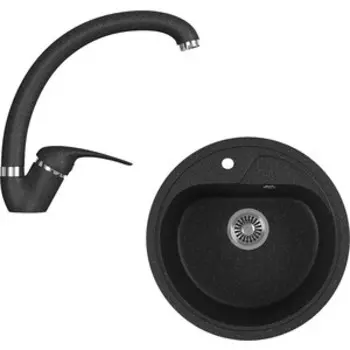 Кухонная мойка и смеситель GreenStone GRS-04-308, GS-002-308 черный