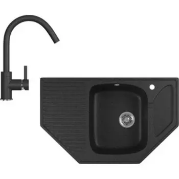 Кухонная мойка и смеситель GreenStone GRS-10-308, GS-003-308 черный