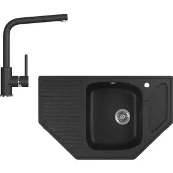 Кухонная мойка и смеситель GreenStone GRS-10-308, GS-004-308 черный