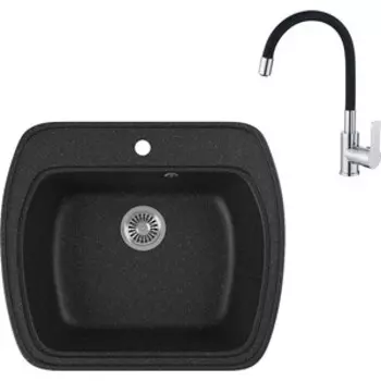 Кухонная мойка и смеситель GreenStone GRS-11-308 Haiba HB70112-7 черная