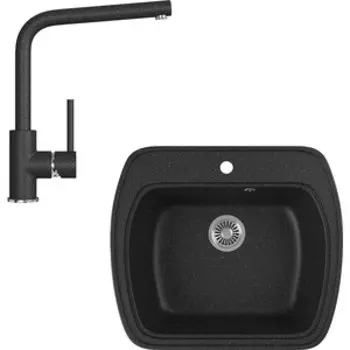 Кухонная мойка и смеситель GreenStone GRS-11-308, GS-004-308 черный