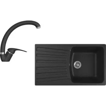 Кухонная мойка и смеситель GreenStone GRS-12-308, GS-002-308 черный