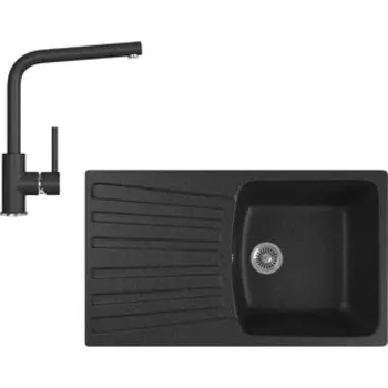Кухонная мойка и смеситель GreenStone GRS-12-308, GS-004-308 черный
