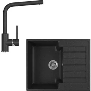 Кухонная мойка и смеситель GreenStone GRS-13s-308, GS-004-308 черный