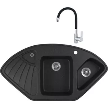 Кухонная мойка и смеситель GreenStone GRS-14K-308 Haiba HB70112-7 черная