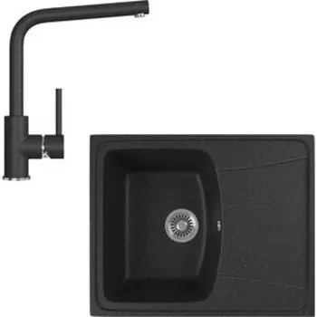 Кухонная мойка и смеситель GreenStone GRS-17K-308, GS-004-308 черный