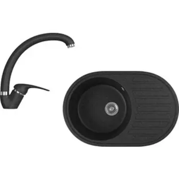 Кухонная мойка и смеситель GreenStone GRS-18L-308, GS-002-308 черный
