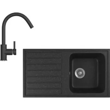 Кухонная мойка и смеситель GreenStone GRS-20-308, GS-003-308 черный