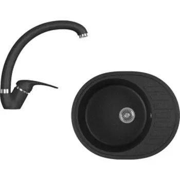 Кухонная мойка и смеситель GreenStone GRS-62-308, GS-002-308 черный