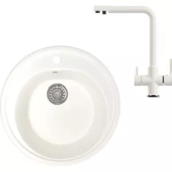 Кухонная мойка и смеситель Mixline ML-GM11 молоко 341