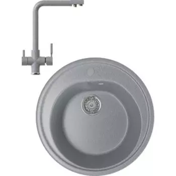 Кухонная мойка и смеситель Mixline ML-GM11 темно-серая 309