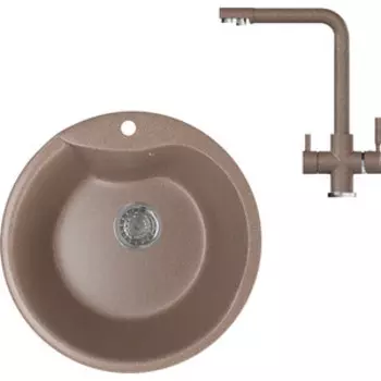 Кухонная мойка и смеситель Mixline ML-GM12 терракотовая 307