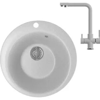 Кухонная мойка и смеситель Mixline ML-GM13 серая 310