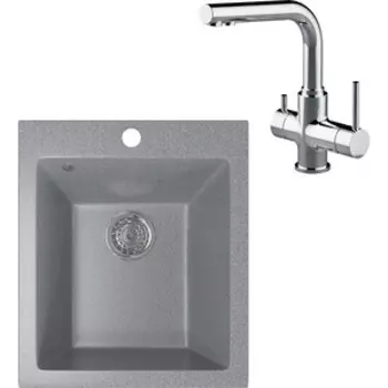 Кухонная мойка и смеситель Mixline ML-GM14 темно-серая 309 (4630030633587, LM3061C)